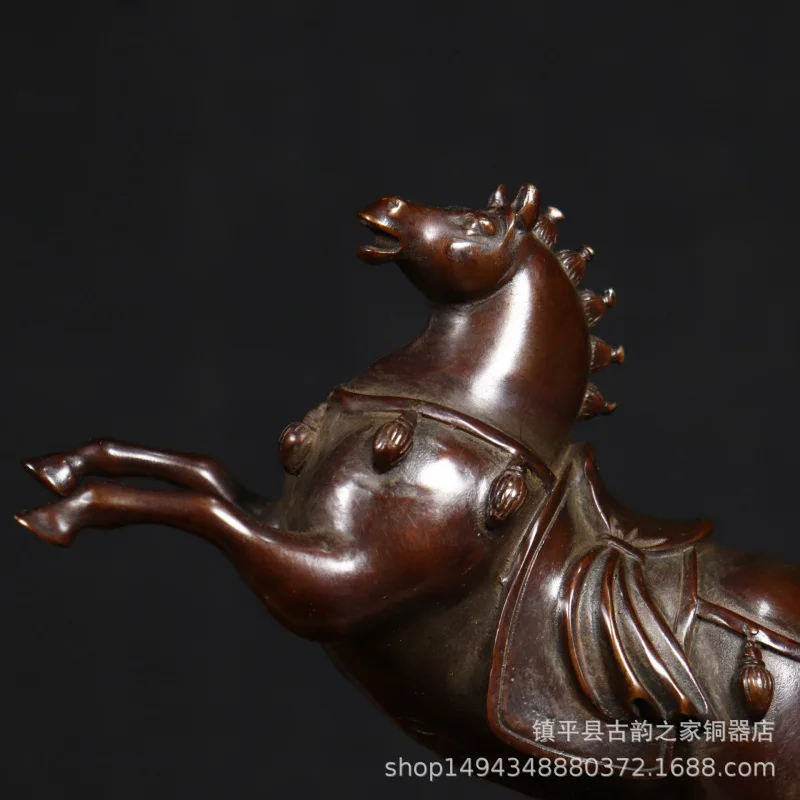 Venta al por mayor, adorno artesanal de caballo del zodiaco Pegaso de éxito de cobre de estilo antiguo, decoración de escritorio de oficina