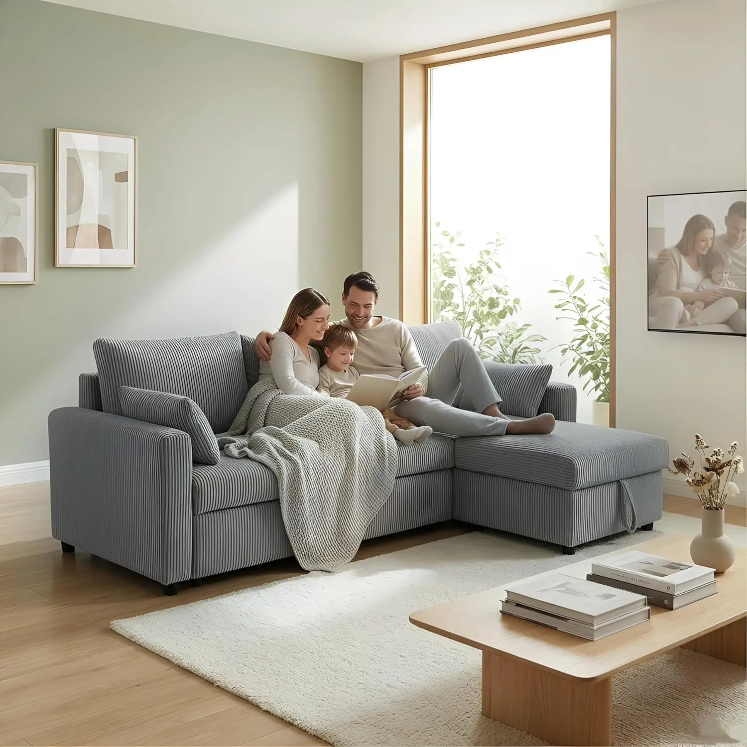Sleeper Sectional Sofa, 85.43