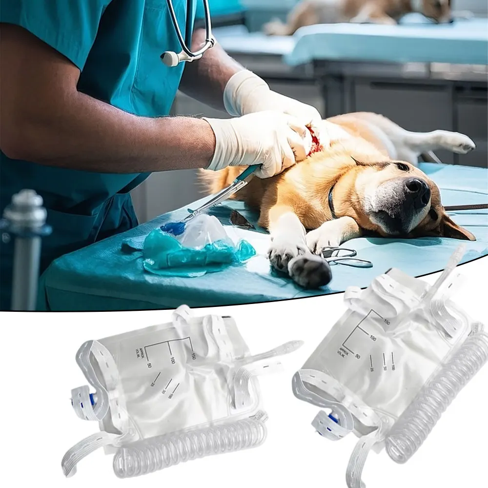 5 Pieces Pet Cat Dog Animals Urine Collection Drainage Bag 150ml 300ml Luer Lock With Extension Tube And Hanging Straps Tools
