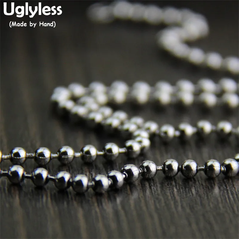 

1piece Hollow 925 Sterling Silver Balls Links Chains Necklaces Unisex Men Women Silver Beads Chains NO Pendant Netrual Jewelry