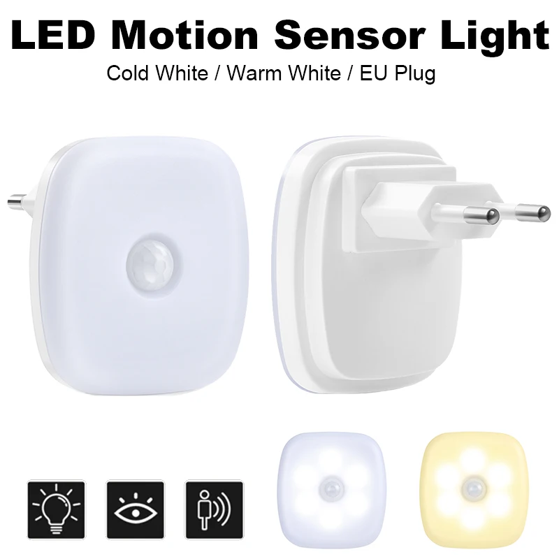 Nachtlicht EU Stecker PIR Motion Sensor LED Lampe 220V Induktion Lampe Nacht Licht Für Home Kinder Flur Pathway beleuchtung 110V