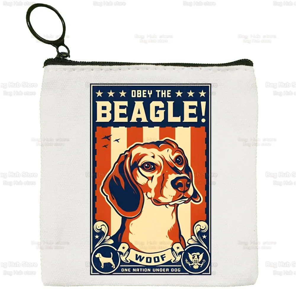 Beagle الكرتون عملة المحفظة للإناث ، النسيج باجل الكلب ، لطيف محفظة صغيرة ، حقيبة صغيرة مخلب ، قماش مفتاح الحقيبة