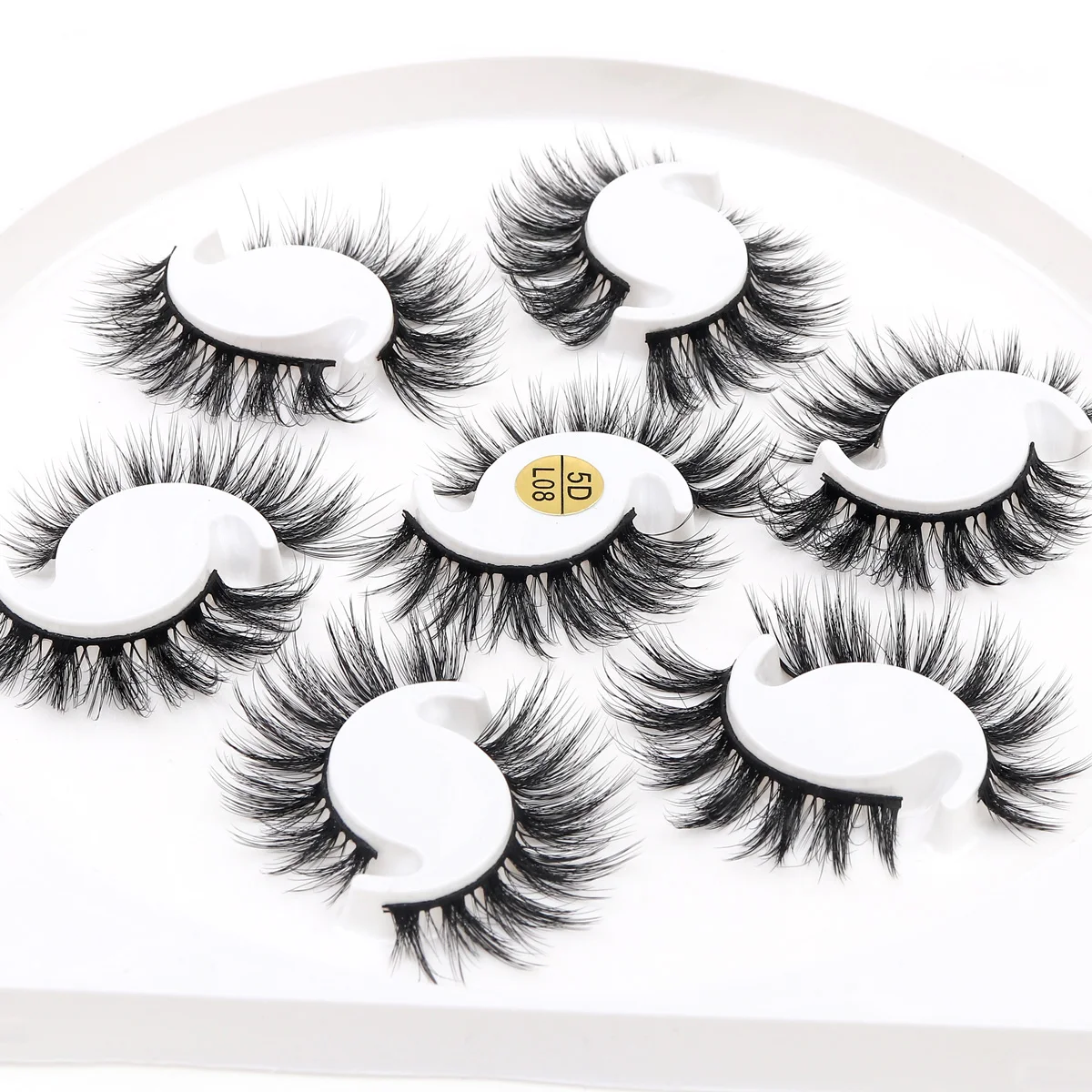 7 คู่ Mink False Lashes Wispies Fluffy 5D ปลอมขนตาปลอมขนตาหนานุ่มธรรมชาติยาว Faux Eyelash แต่งหน้า