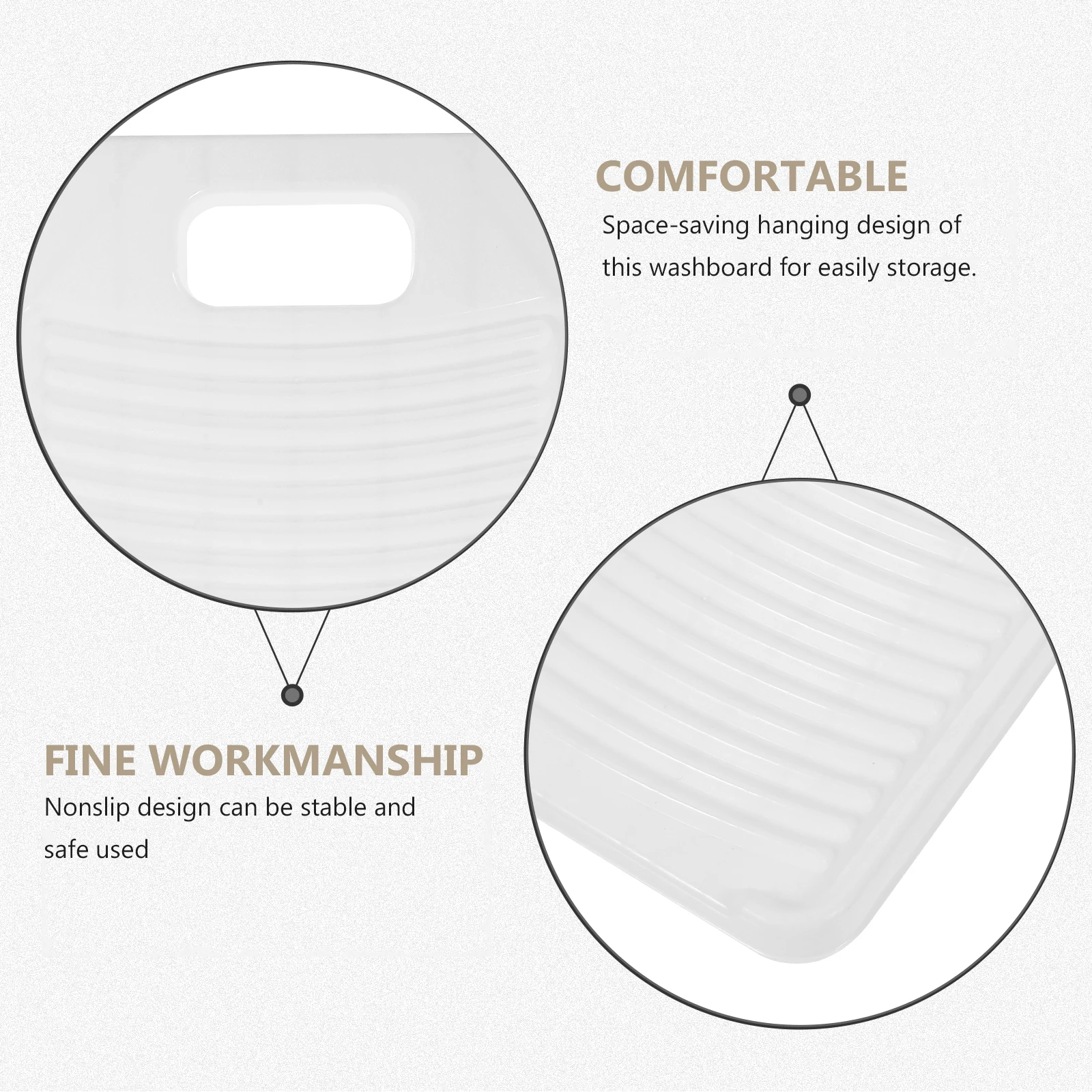 

Thicken Non slip Washboard White Plastic Mini Laundry Travel Household Portable Clothes Cleaning Tool Hanging Design Scrub Board