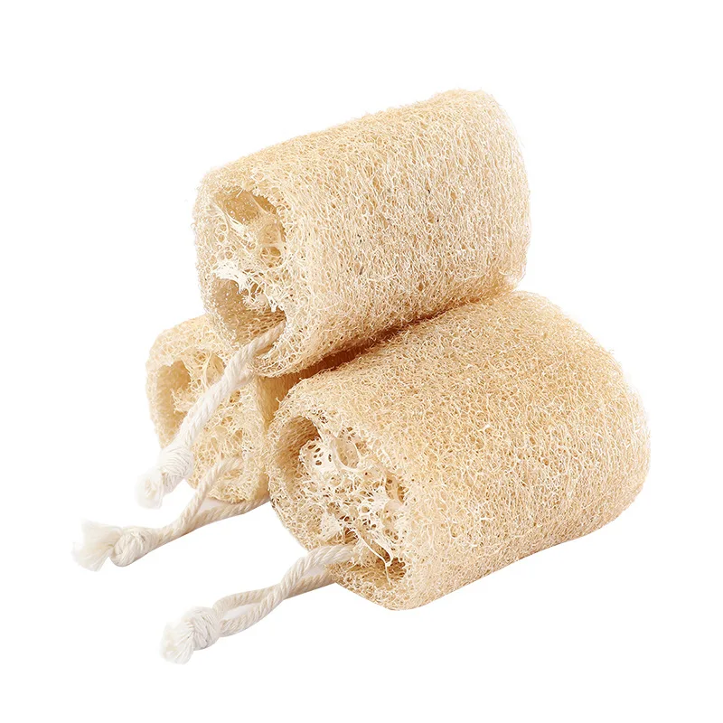 3Pcs Natural Loofah Luffa Loofa Bath Body Shower Sponge Kitchen Cleaing Scrubber Scrub Pad