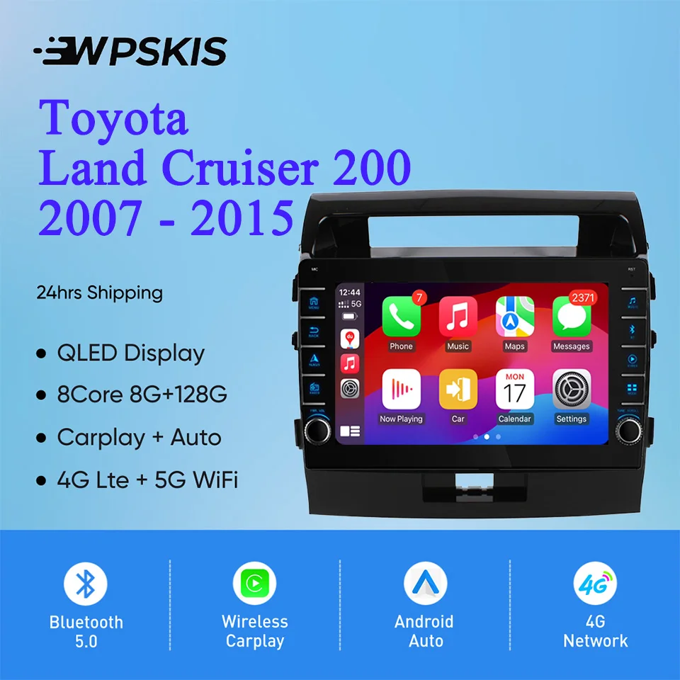 Для Toyota Land Cruiser 200 LC200 2007-2015 Автомобильный мультимедийный видеомузыкальный GPS-монитор Navi Авто Радио HU Ленточный рекордер Carplay BT