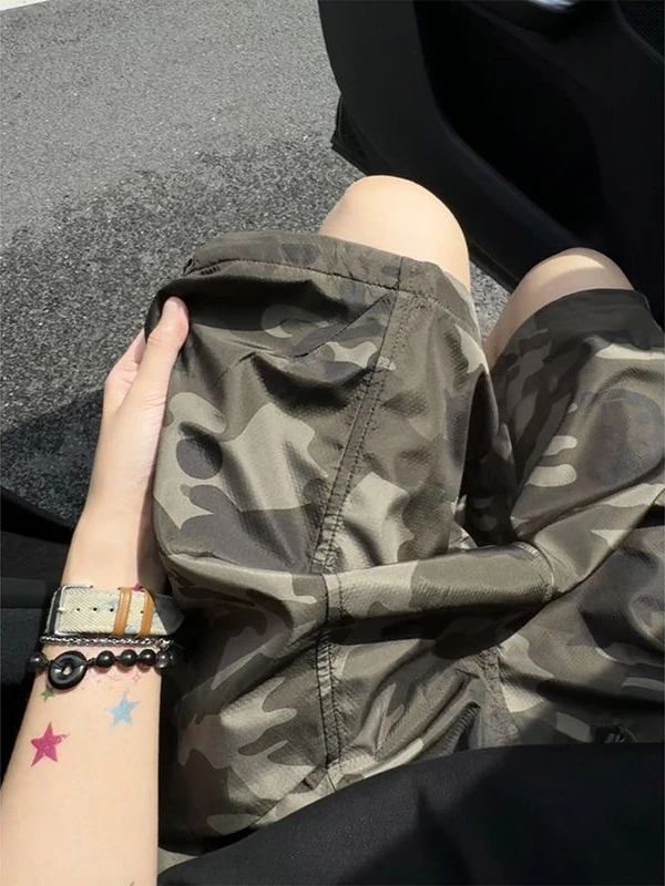 

American High Street Camouflage orts Men's Summer Trendy Qui Dry Outdoor Large ket Five Parts Workwear Pants