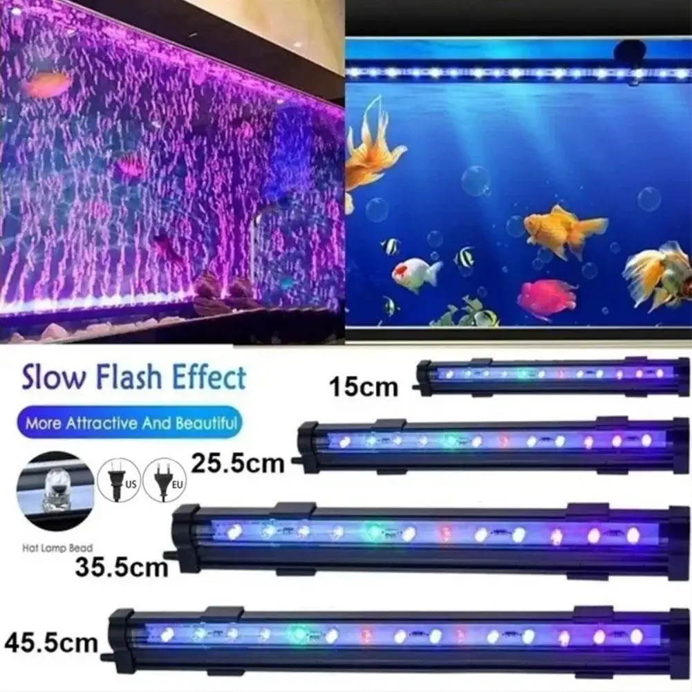 LED Lamp Aquarium Colorful Light Color Changing Bubble Light LED Diving Light Fish Tank Light Submersible Light For Fish Ta R2F7