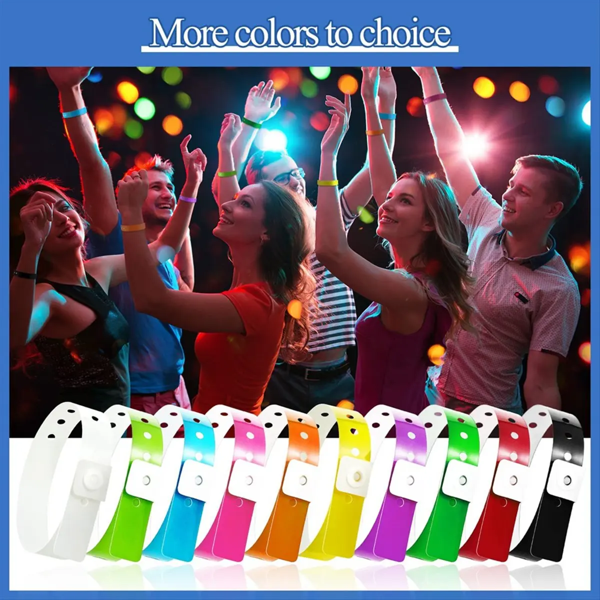 ABJS 300 Pcs Neon Plastic Wristbands Vinyl Wristband Colorful Wristbands Plastic Bracelet Party Bracelets,Multicolor
