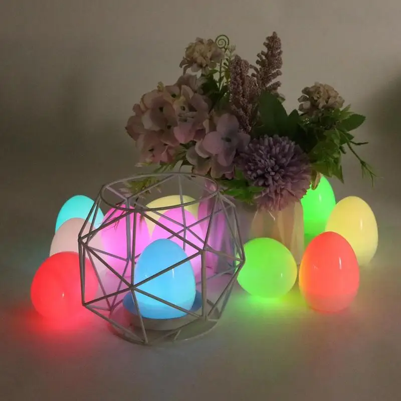 led-イースターエッグ-12-個ライトアップイースターデコレーション電子落下耐性マルチカラー防水卵パーティーテーブルの装飾