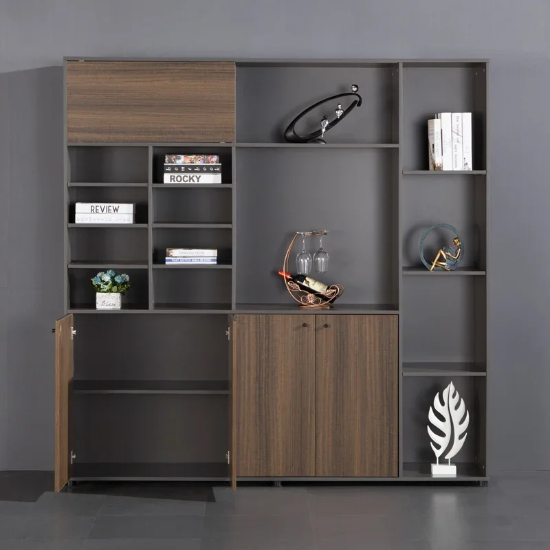 Home office filing cabinets storage cabinet 5 shelf corner bookcase office furniture wooden