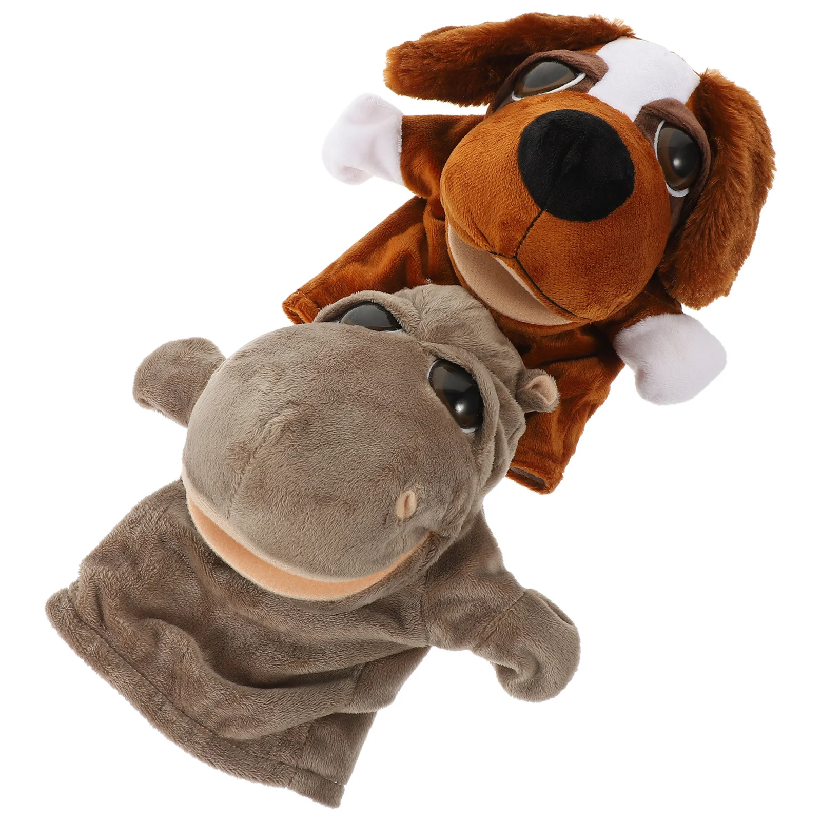 2Pcs Cartoon Animal Hand Puppet Interactive Educational Role Play Storytelling Prop for Children Animal Hand Puppets