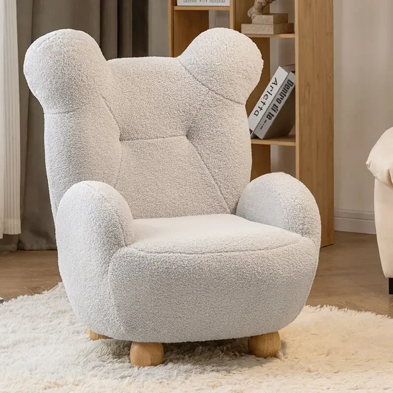 Bear sofa chair cute baby single cartoon seat mini lazy children small sofa lamb wool simple