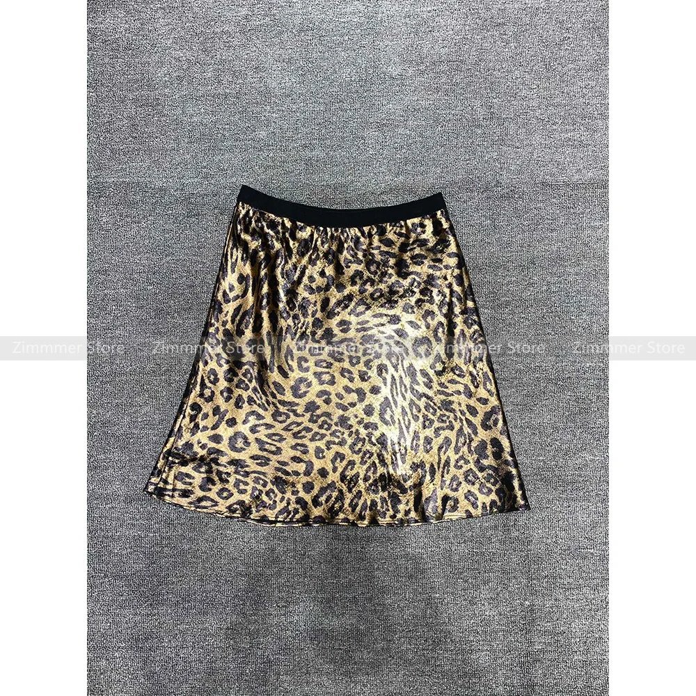 Dames Modieuze niche zoete coole pittige meisjesstijl hoge taille luipaardprint A-lijn pakket hippe dunne half-body rok