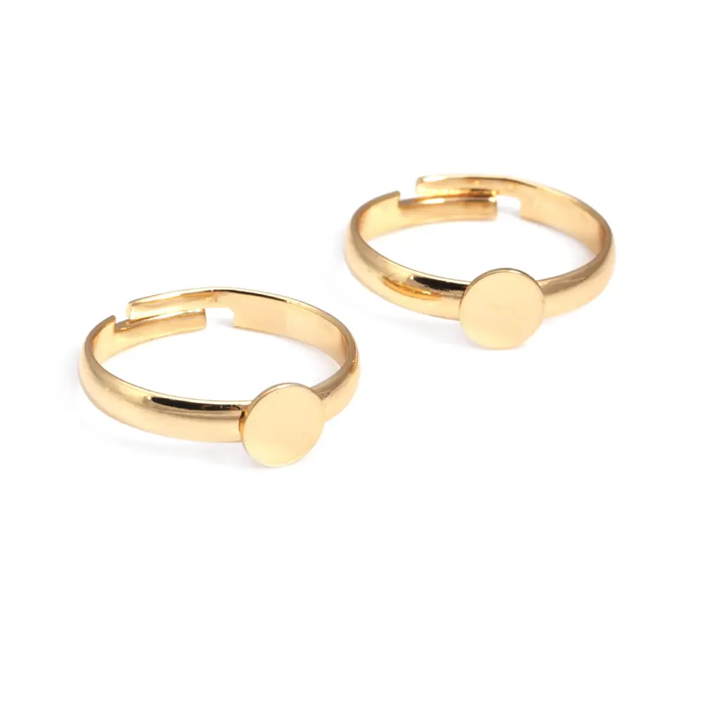 6MM 8MM 10MM 12MM 18K Gold Color Silver Color Brass Rings Trays Ring Base Ring Setting Jewelry Making Supplies Diy Accessories