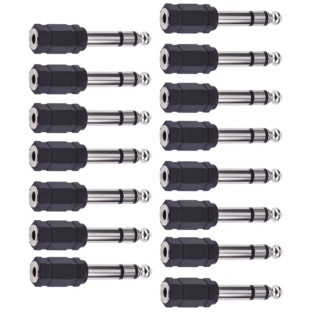 

15pcs 6 5mm Male to 3 5mm Female Audio Adapter Plug Microphone Connector Cable for Amplifier Computer VCD DVD Stereo Jack