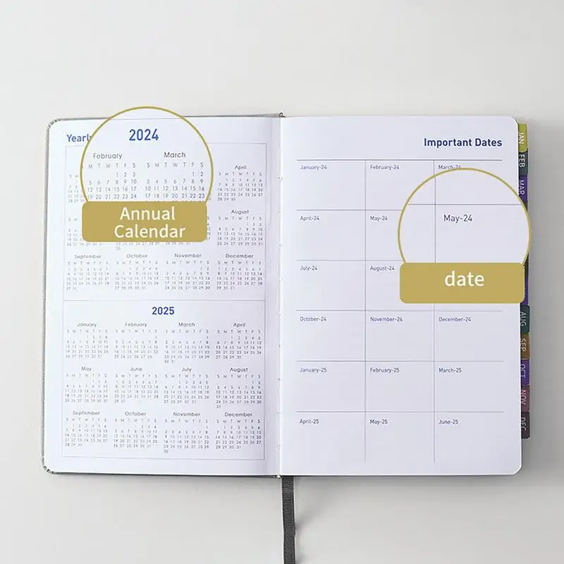 Monthly Planner 2024-2025 A5 Weekly Monthly Appointment Notebook Journal 18 Month Routines Journal For Time Management Stationer