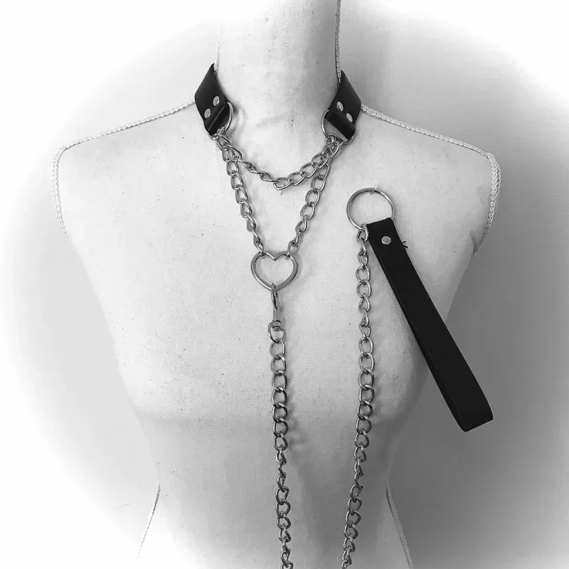 سلاسل الجسم المصنوعة من جلد البولي يوريثان للنساء، أدوات ألعاب للزوجين، دعائم لعب الأدوار، هدية عيد الحب