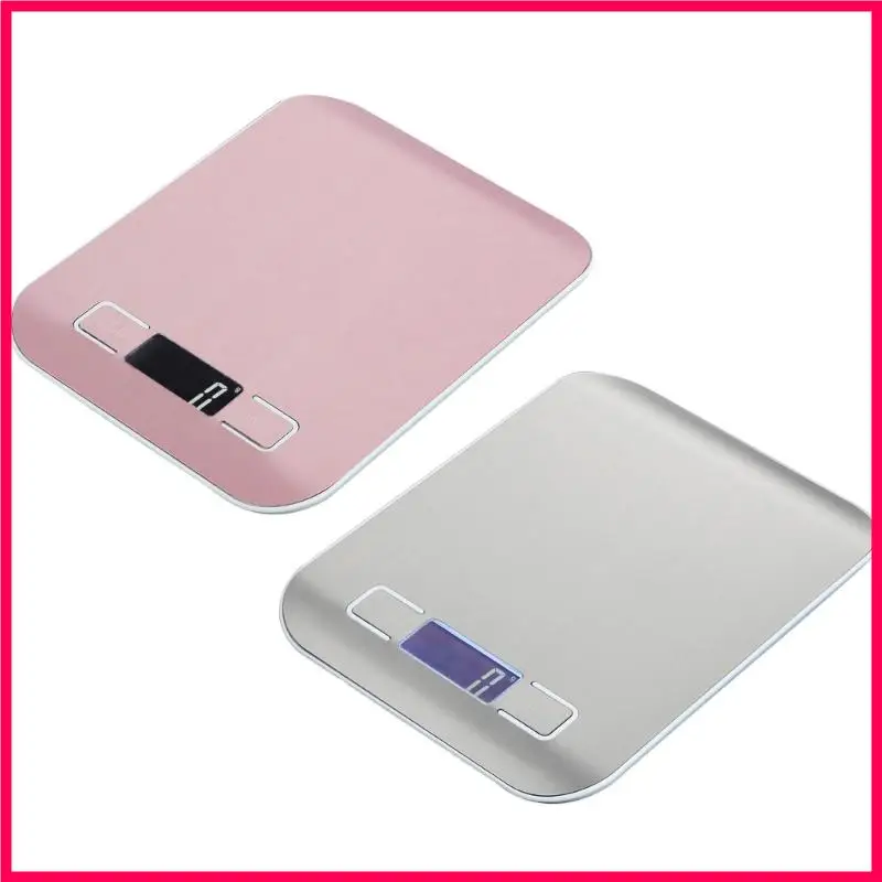 

H051 Digital Scale 5/10kg High Capacity Accurate Weighing Stainless Steel Electronic Kitchen Scale Metal White/Rose Gold