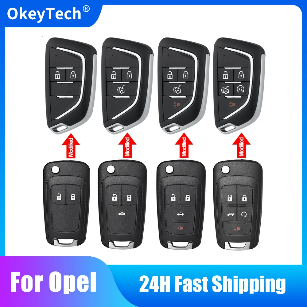 

OkeyTech Modified 2/3/4/5 BTN For Chevrolet Cruze Epica Camaro For Opel Vauxhall For Buick Remote Key Shell Case