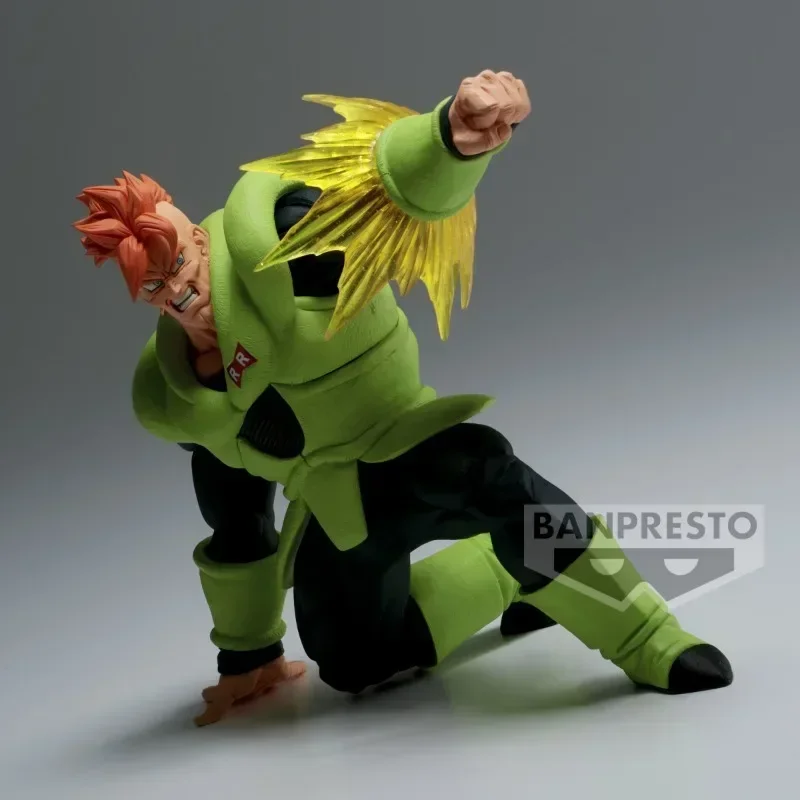 Em estoque bandai original banpresto g x materia anime dragon ball android 16 11cm figura de ação pvc brinquedos modelo