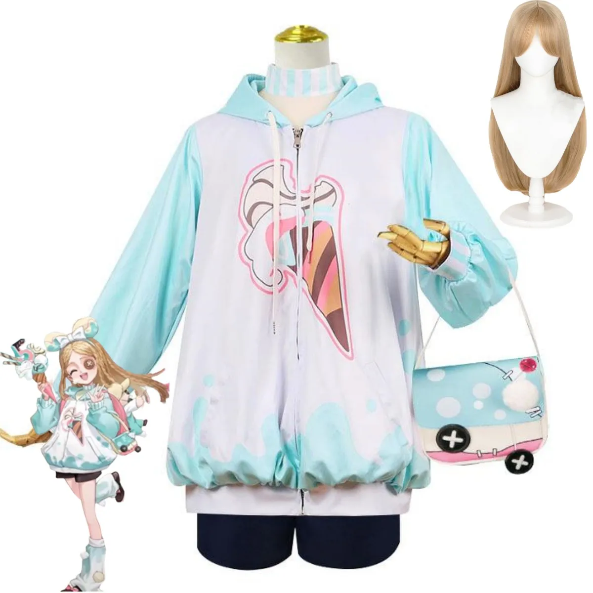 Game Identity Ⅴ Memory Survivors Little Girl Cosplay Costume Garden Party Hooded Coat Athletic Wear Wig Bag Woman Lovely Suit