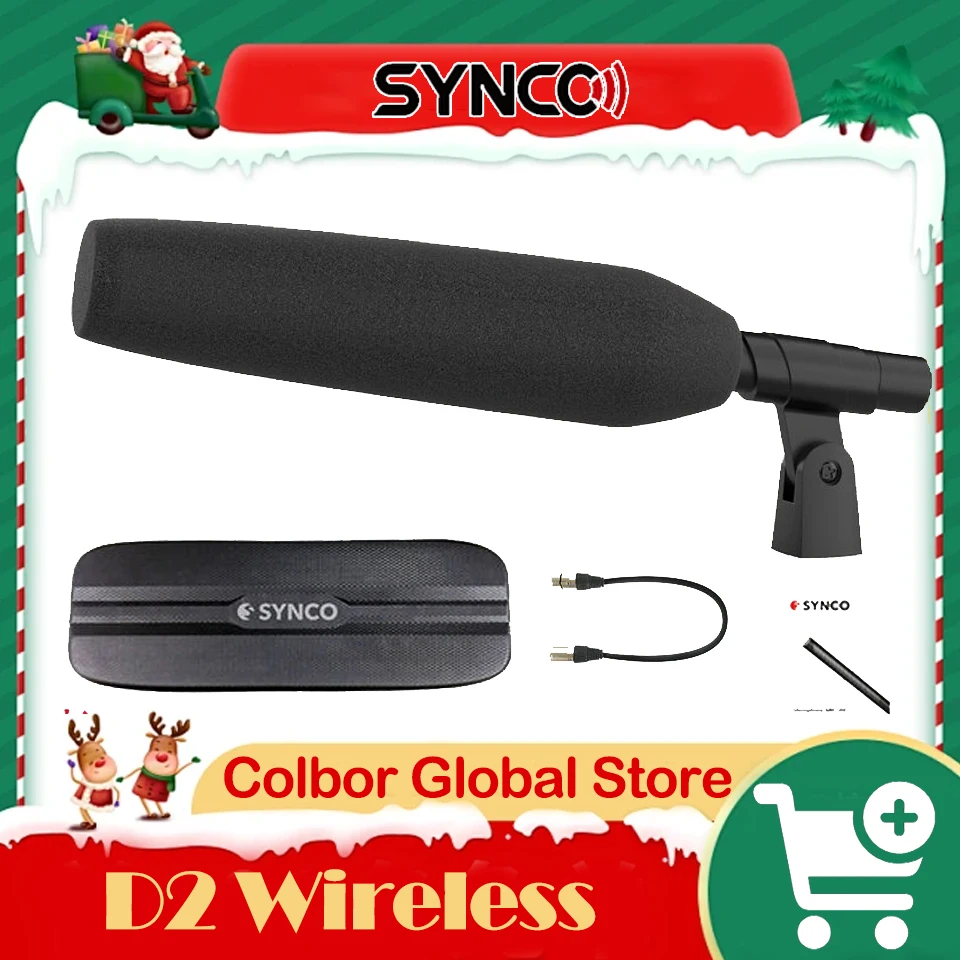 Synco D2 Micrófono de escopeta sin cables Nivel de transmisión Micrófono inalámbrico 24 bits 48 kHz Audio de alta resolución con ultrabajo 0.012S
