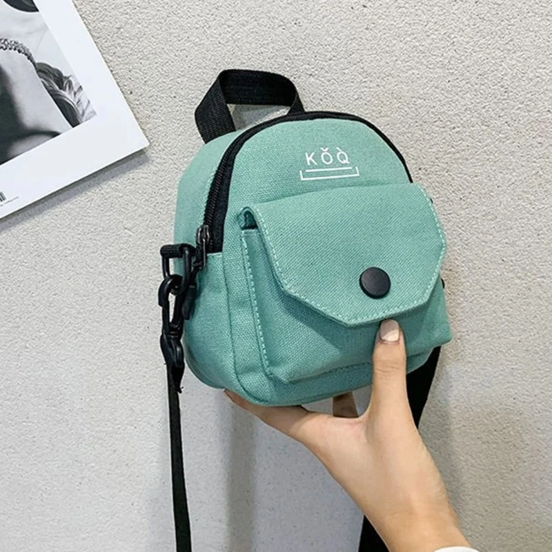 Mini Messenger Bag Women Handbag Casual Korean Canvas Shoulder Bag Students Females Small Crossbody Bag Purses Pouch