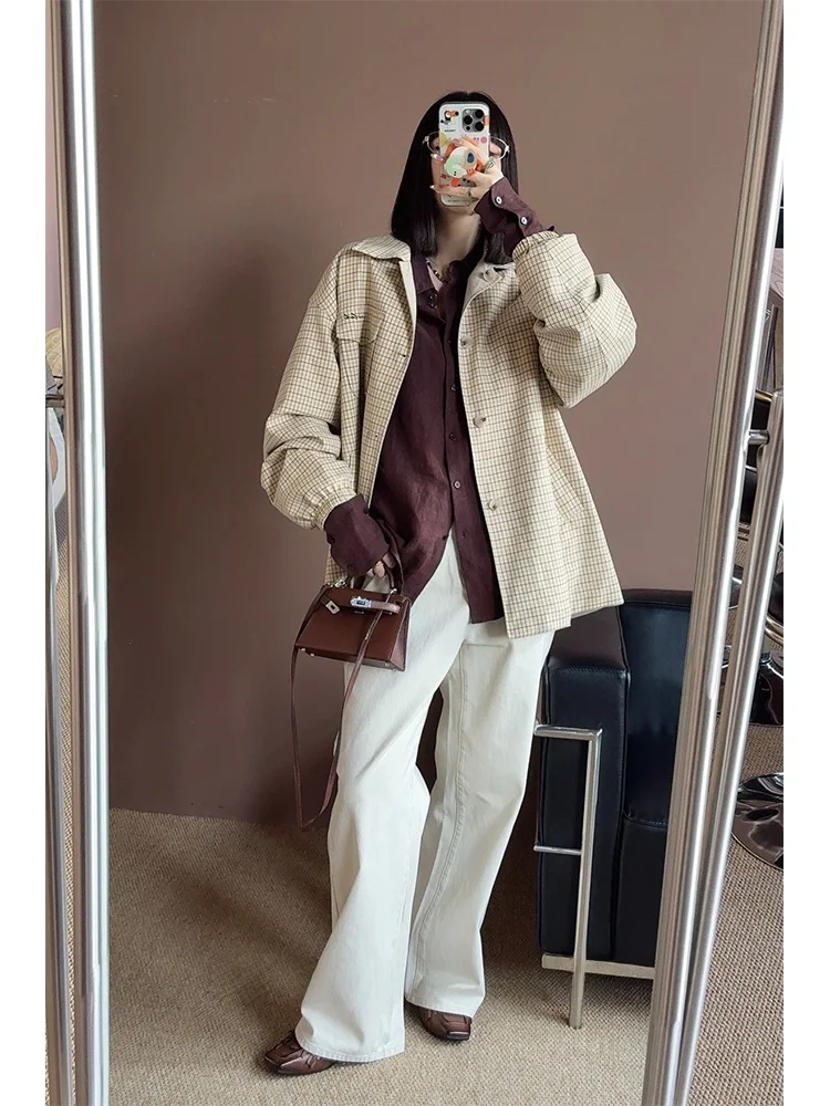 

UMILAB Straight Leg Jeans 100% Long Staple Cotton Stone Washed Versatile Women's Spring Fashion Casual Cotton Denim Pants