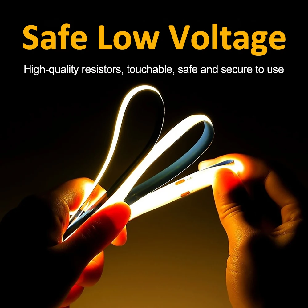 COB LED Strip Light 8mm Led Lights 320 LEDs High Density Flexible Linear Lighting Dimmable Red Green Blue Decor DC12V DC24V