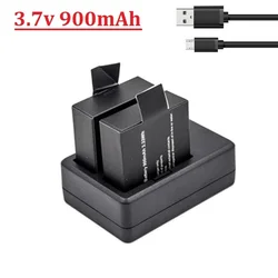 900mAh SJ4000 Battery + Charger For SJCAM SJ5000 WIFI SJ7000 SJ8000 SJ4000WIFI SJ6000 EKEN H9R M10 4K H3 H8 H9 PG900 Bateria