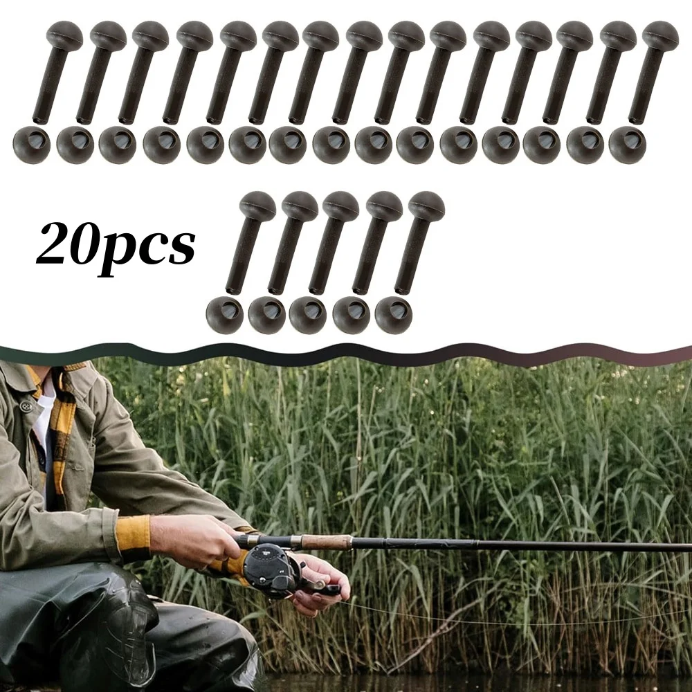 

20PCS Brown Tackle Anti Collision Buffering Beans Chod Beads Carp Fishing Tackle Line Protector Zig Rig Chod Safety System