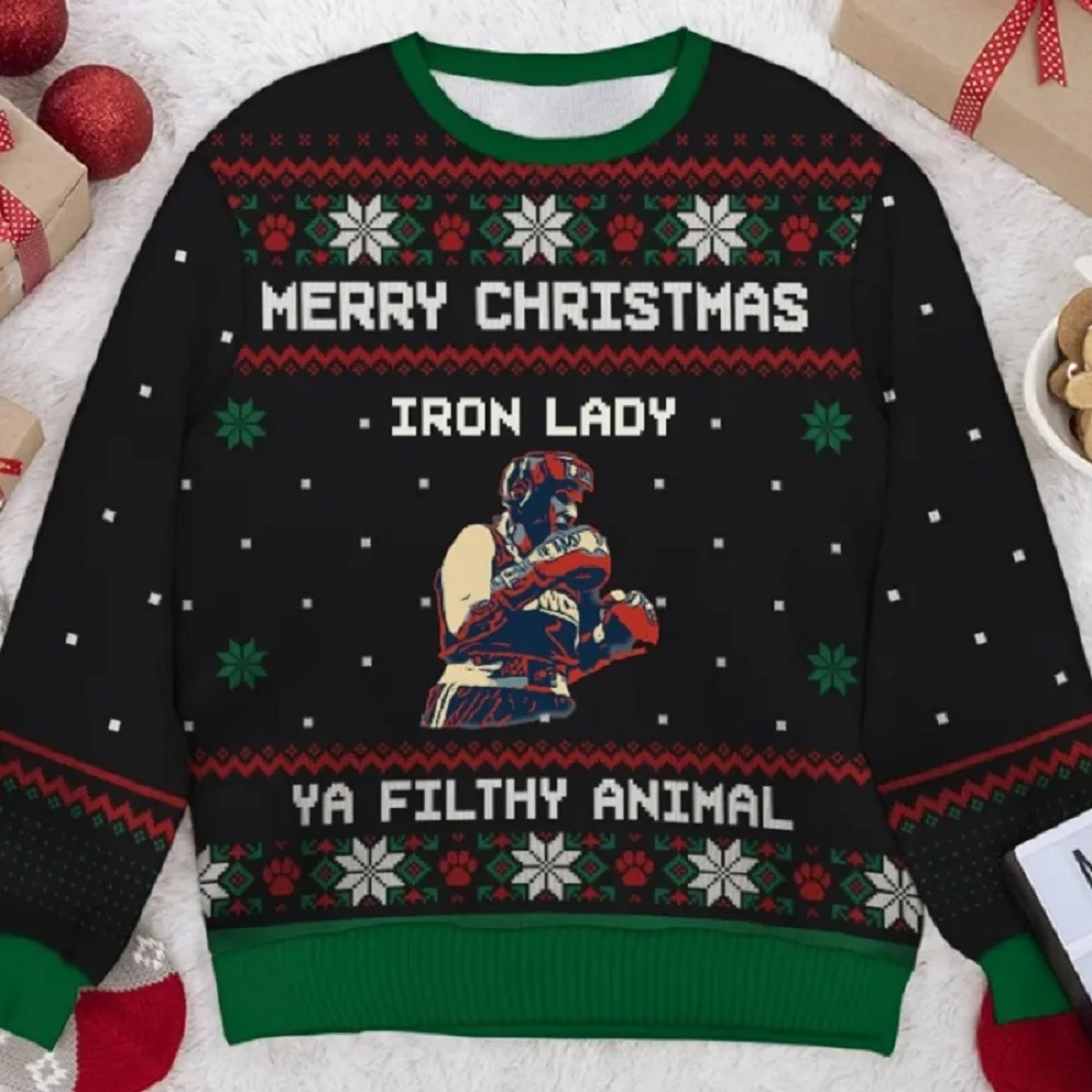 New 2024 Ugly Christmas Sweater Unisex Men Women  For Holidays Santa Elf Christmas Printed Novelty Autumn Winter Blouses Clothin