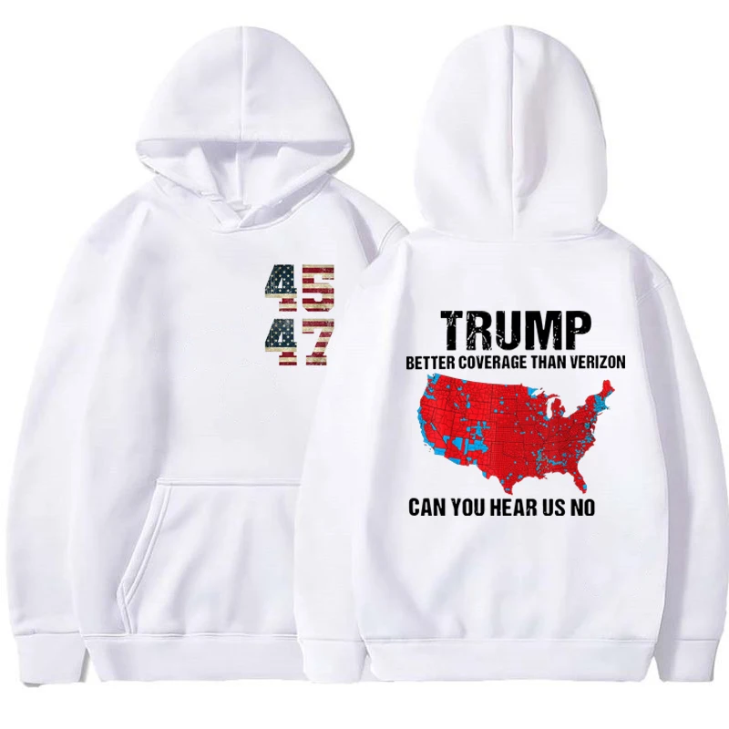 Trump President 45 47 Oversized Hooded Sweatshirt, More Coverage Than Verizon Sweatshirt, 2024 Trump Wins, Save America, Unisex