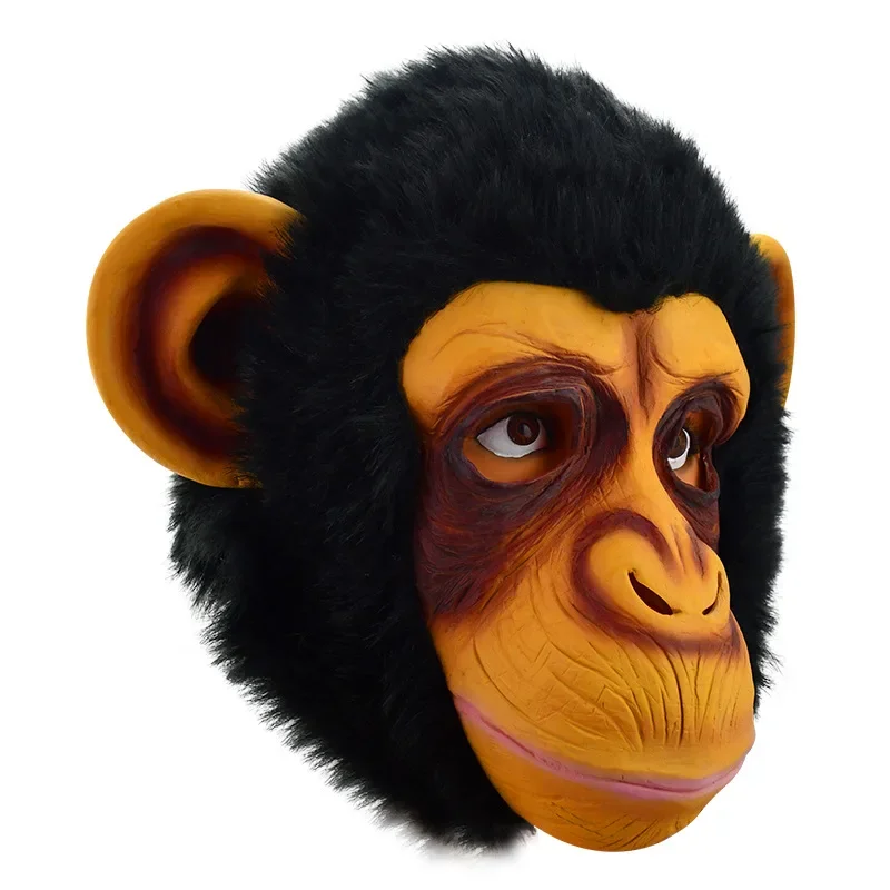 Cosplay Masks Animals Mask Chimpanzees Monkey Full Head Face Masks Latex for Adult Halloween Party Masquerade Carnival Costume