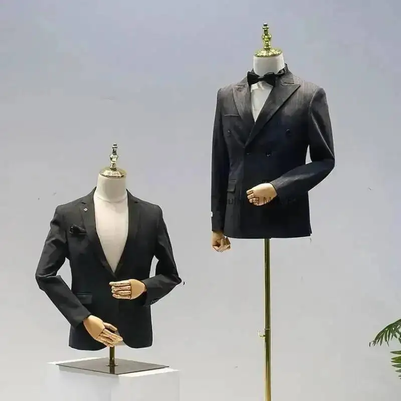 Dress Stand, Wedding Window Suit Adjustable Male Half-Body Mannequin for Photography and Form with Display Mannequins JT40M