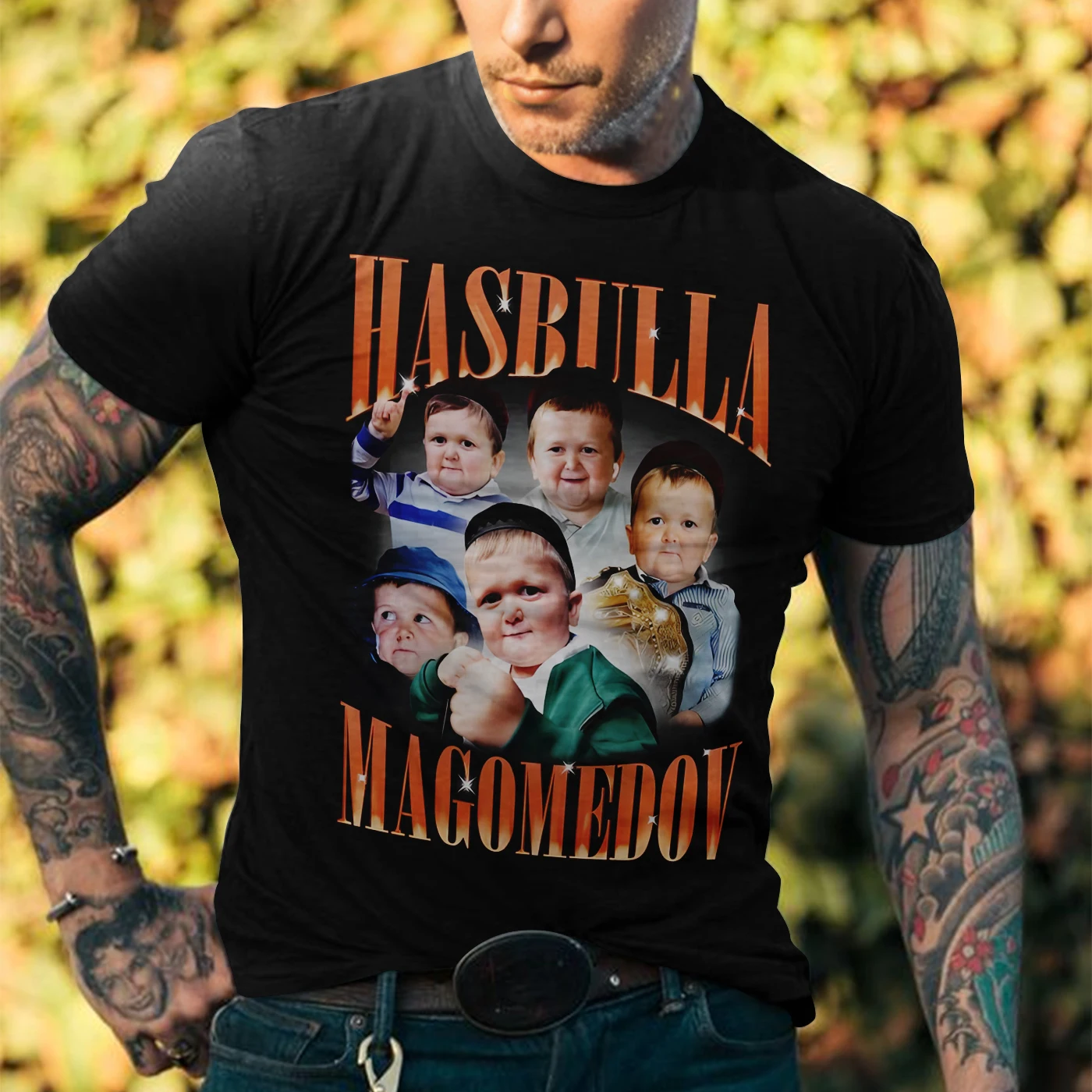 

Hasbulla Fighting Meme T-shirt Mini Khabib Blogger Graphic T-shirts Men Women High Quality Oversized Tee Shirt Unisex Streetwear
