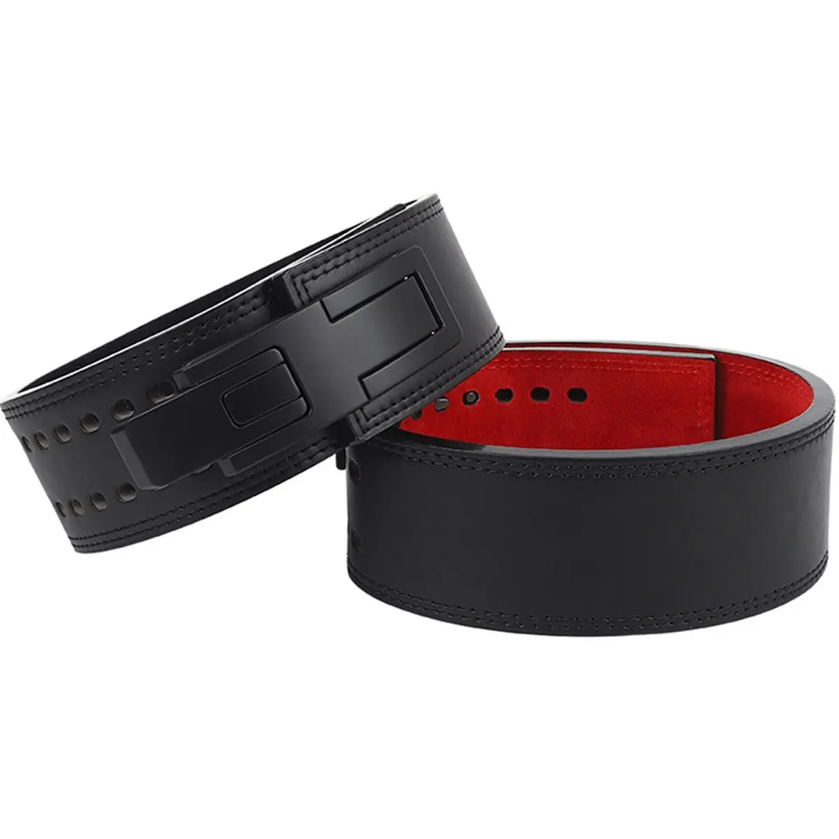 newA10R Weightlifting Belt Cowhide Leather Lever Buckle Waist Support Powerlifting Strong Pull Squat Deadlift Gym Training