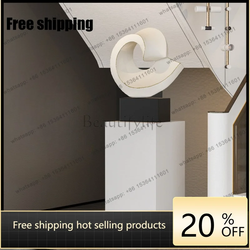 hot Italian Minimalist Spiral Sculpture With Gold Silver Trim Abstract Art Ornament For Hotel Lobby Entrance Tabletop Decor