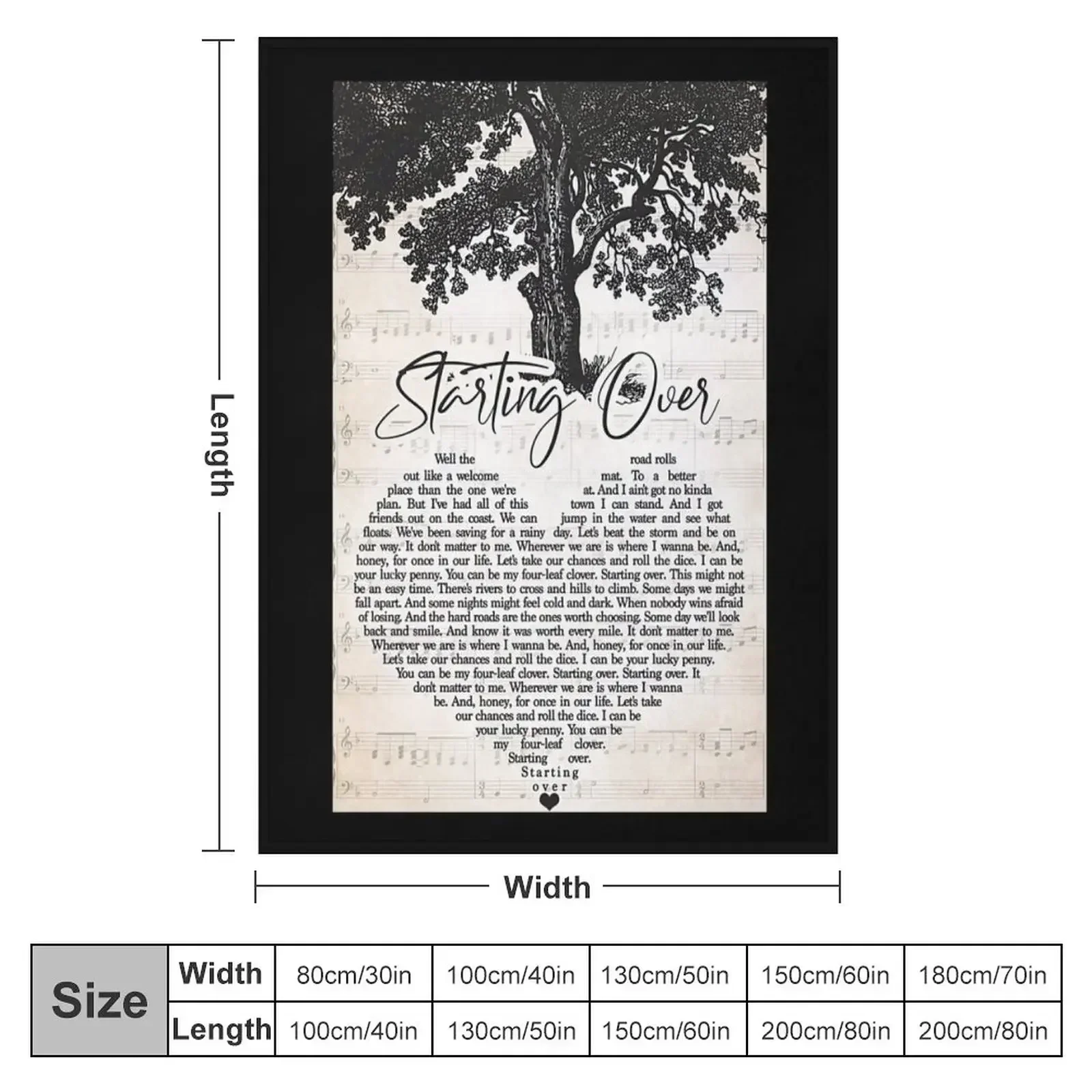 Chris Stapleton – Starting Over Lyrics Throw Blanket anime Sofas christmas gifts Decoratives warm winter Large Blankets