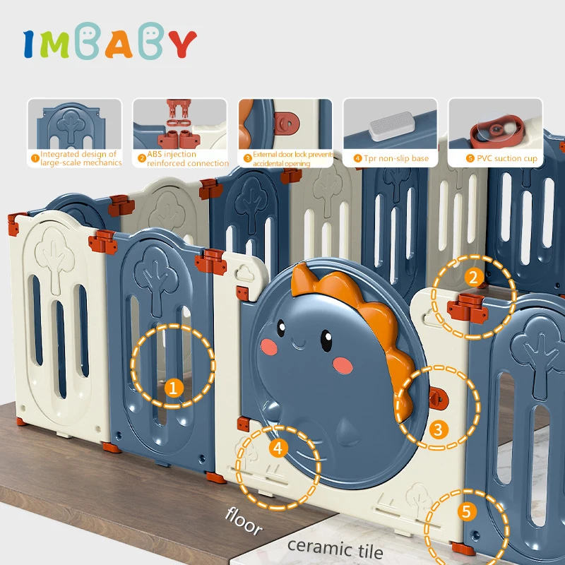 IMBABY Baby Playpen Foldable Playpen for Children with Ball Rack Baby Games Fence Shape Changeable Baby Corralitos Baby Toys