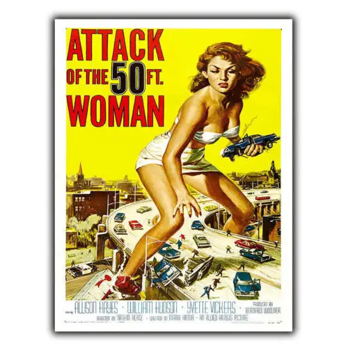 Attack of the 50 Foot Woman METAL SIGN PLAQUE Retro Film Movie Advert poster