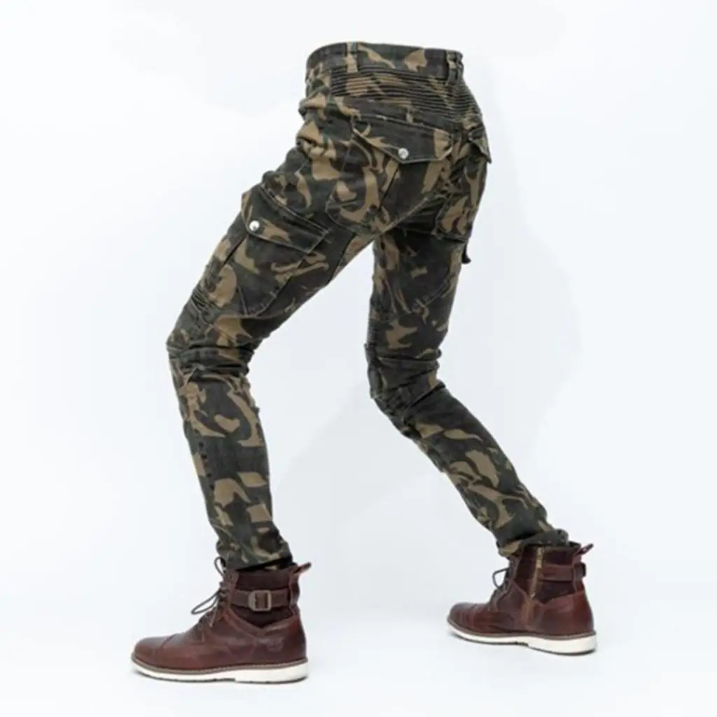 

Biker Protective Lining Denim Motorcycle Pants Flexible Protective Trousers for Outdoor Riding