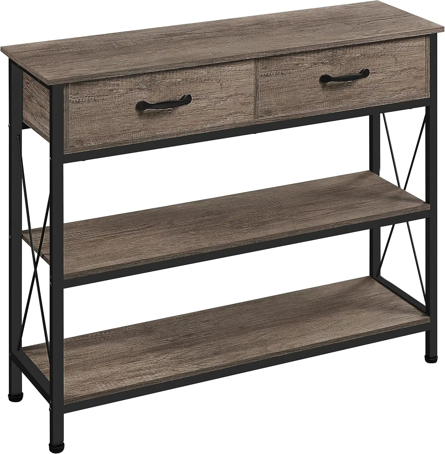 

Console Table with 2 Drawers, Narrow Sofa Table with Storage Shelves
