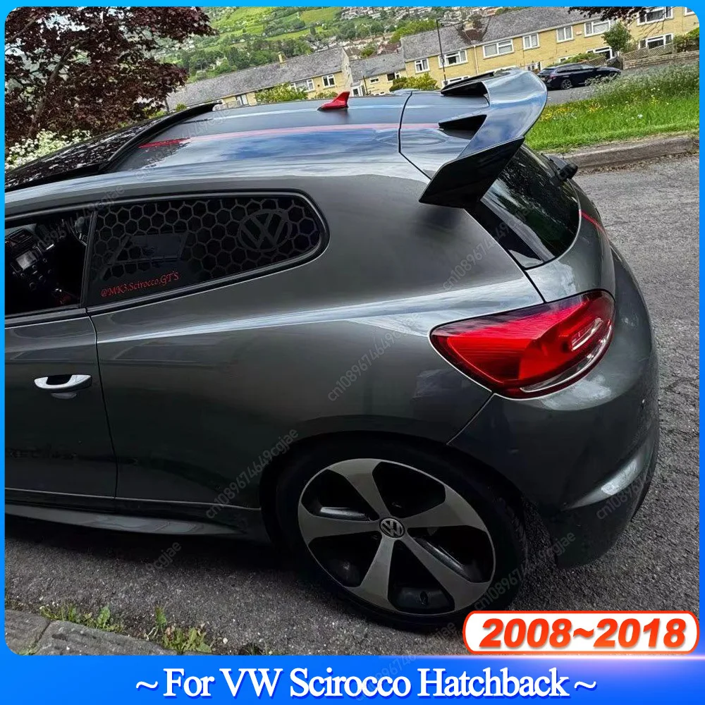 Für VW Scirocco 2008-2017 Fließheck Hinten Dach Spoiler Kappe Hinten Stamm Dach Lip Spoiler Flügel Auto Lip Abdeckungen ABS Bodykits Tuning