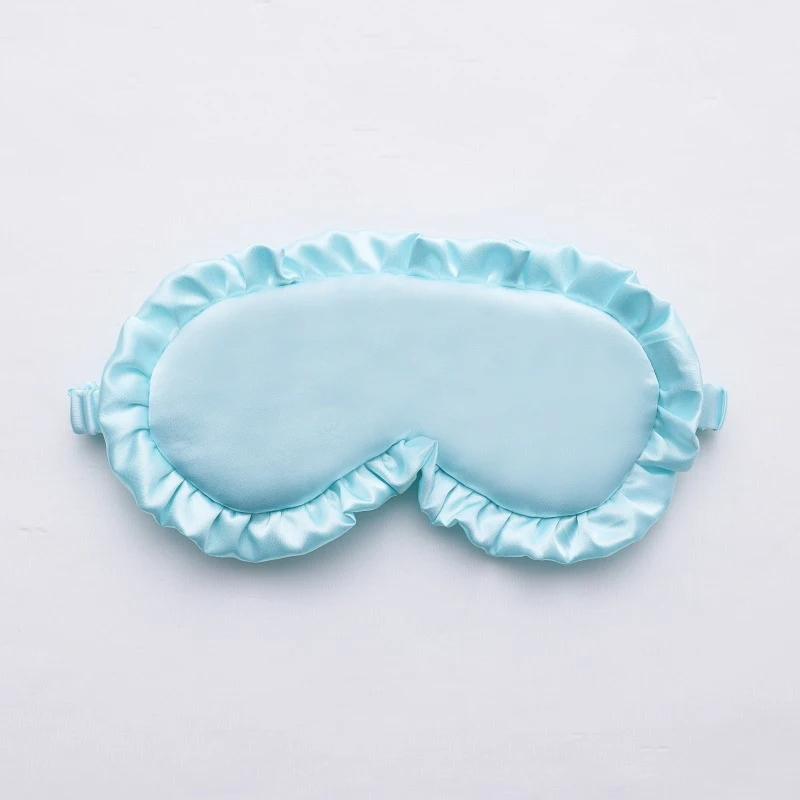 Silk Ruffle Sleep Eye Mask Eye Protection Travel Soft Sleeping Shading Eye Covers Multicolor Eye Patches For Woman Man image 3