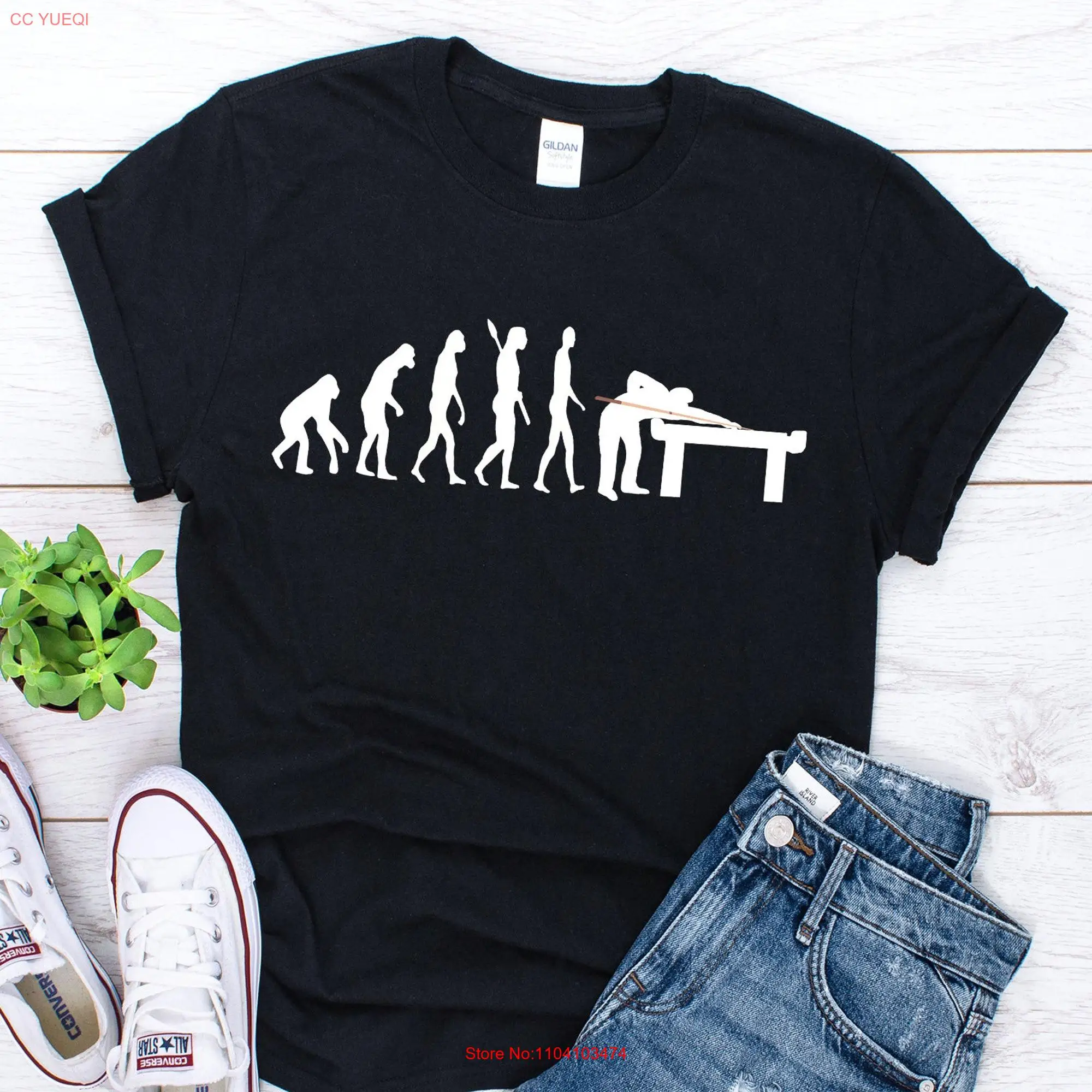 Pool Billiard Evolution T Shirt Player s Ball Snooker long or short sleeves