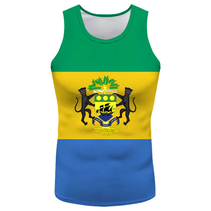 Gabon Vest Free Custom Name Number Gab Tank Top College Flag Ga French Country Gabonese Republic Gabonaise Print Photo Clothes