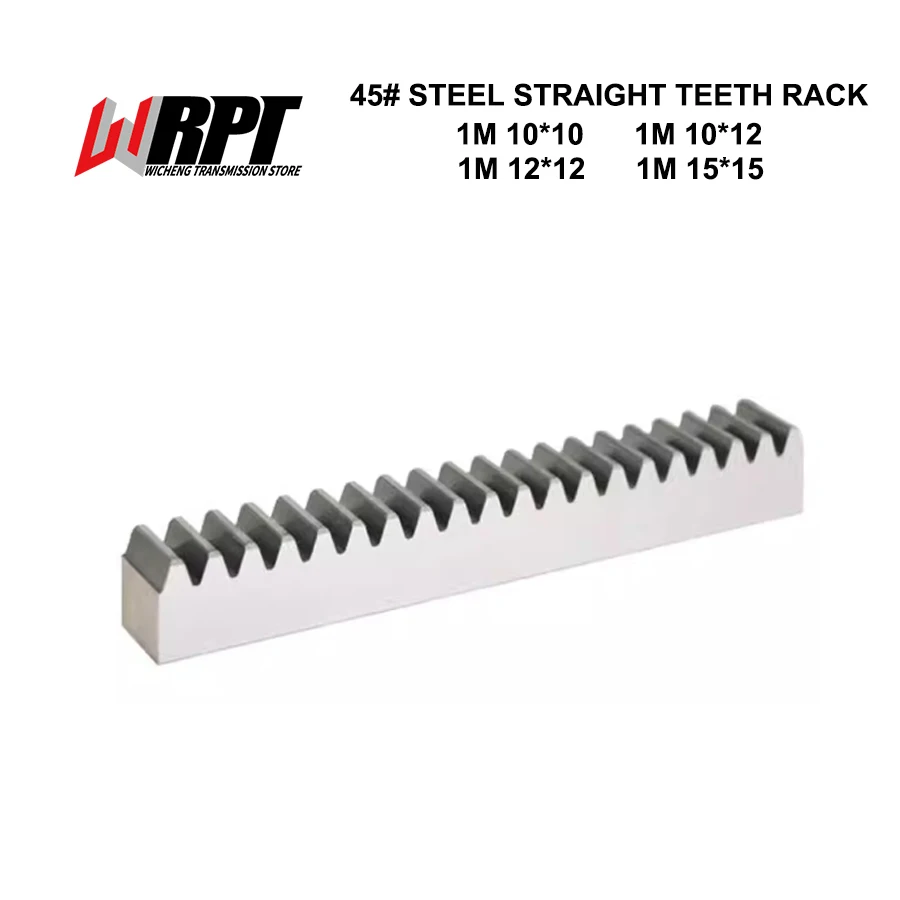 1M Straight Rack Industrial Teeth Guide Rail Size 10*10 10*12 12*12 15*15 Without Quenching 45# Steel Support Customized