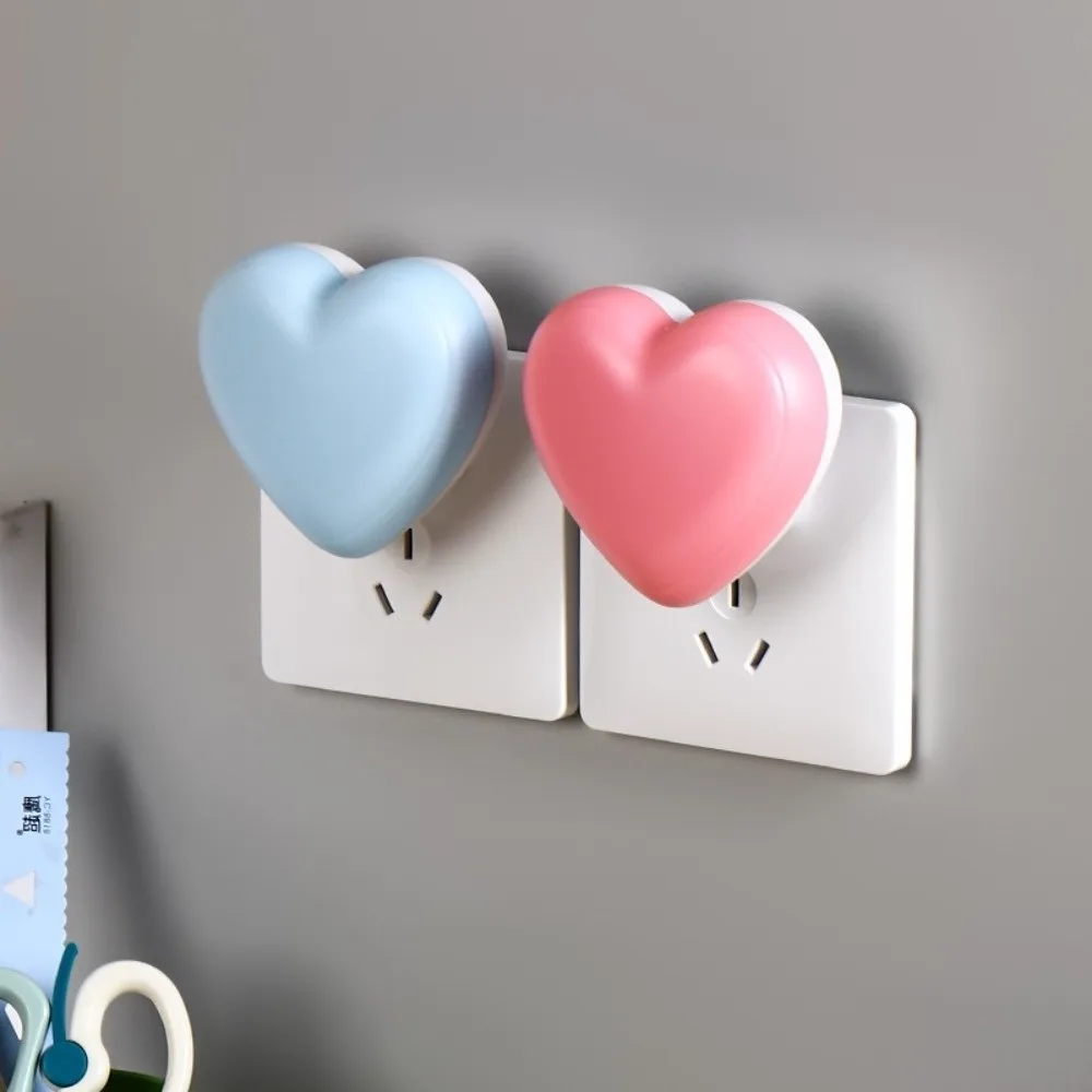 New Sensor Control LED Night Light Energy Saving US Plug Night Lamp Love Shape Bedroom Stairs LED Sensor Lamp For Children